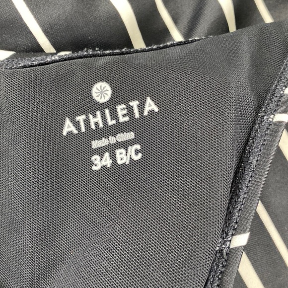 Athleta Encinitas Tara Black Striped Halter Swim Dress - Picture 13 of 16